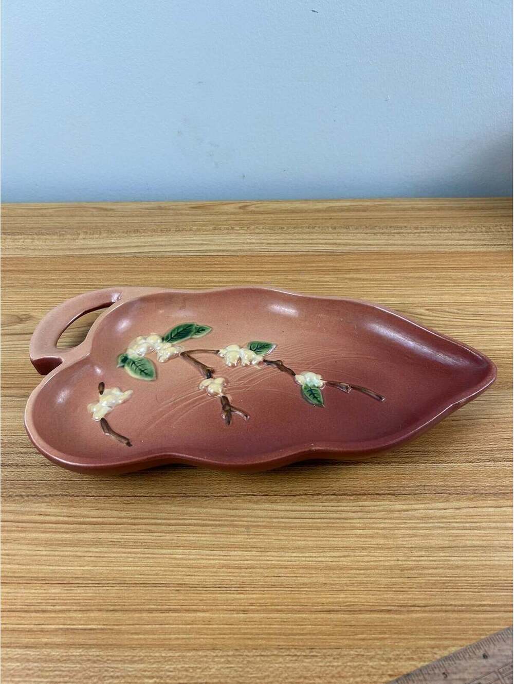 Roseville Snowberry Pink 1947 Mid Century Modern Pottery Ceramic Tray 1BL1-12